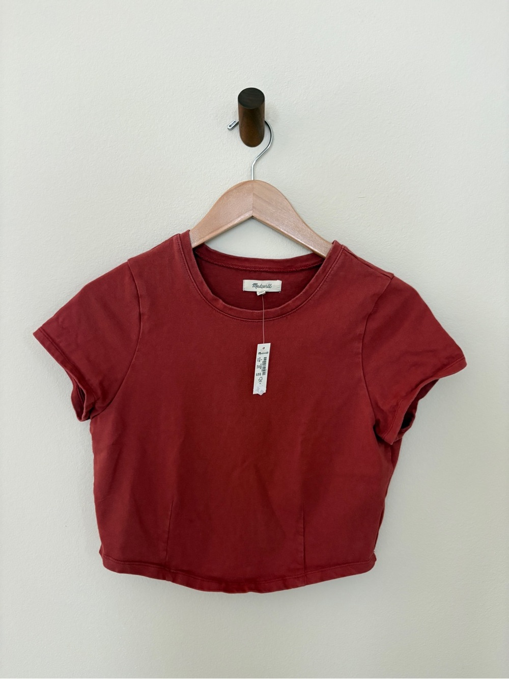 nwt madewell heavyweight jersey crewneck tee in antique rose S